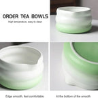 Matcha Bowl Set Ceramic Pouring Spout & Whisk Holder