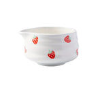 Matcha Bowl Set Handcrafted Ceramic Cute Strawberry Design