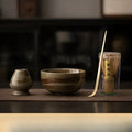 Matcha Tea Set 4-Piece Ceramic Bamboo Whisk & Spoon
