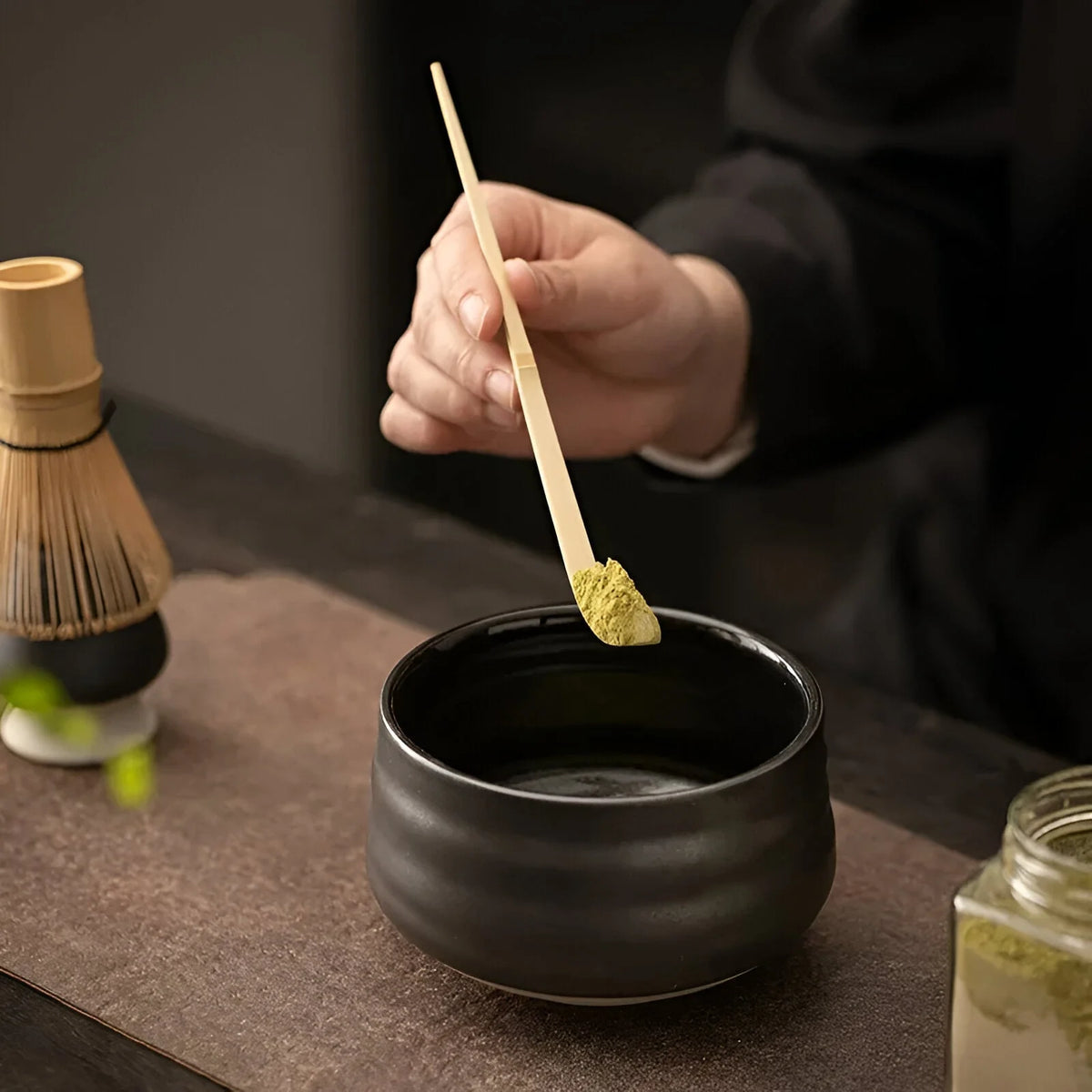Matcha Tea Set 4-Piece Ceramic Bamboo Whisk & Spoon