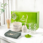 Matcha Tea Set 7 Piece Bamboo Whisk & Ceramic Bowl