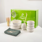 Matcha Tea Set 7 Piece Bamboo Whisk & Ceramic Bowl