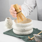 Matcha Tea Set 7 Piece Bamboo Whisk & Ceramic Bowl