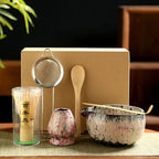 Matcha Tea Set Bamboo Whisk Marble Bowl 6-Piece