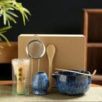 Matcha Tea Set Bamboo Whisk Marble Bowl 6-Piece