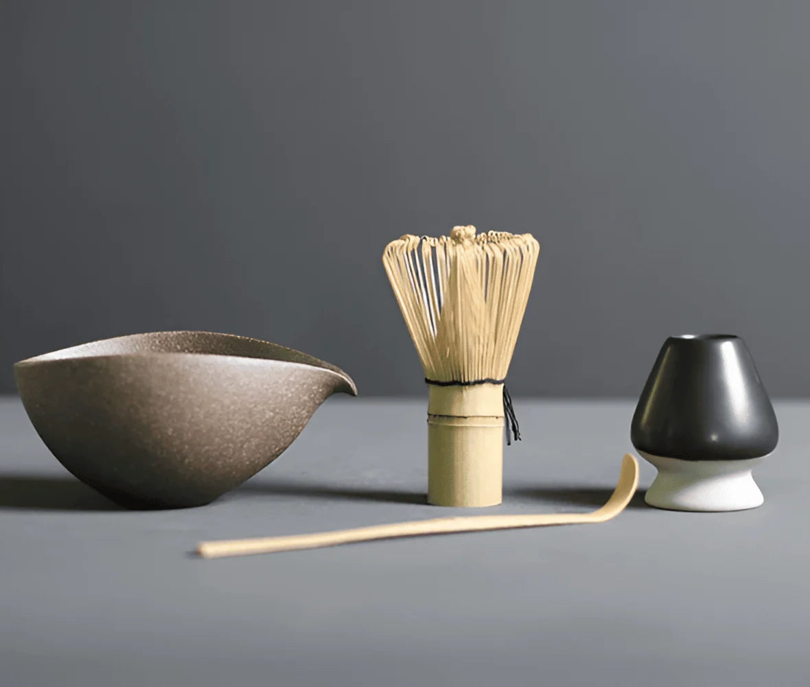 Matcha Tea Set Ceramic Bowl & Bamboo Tools