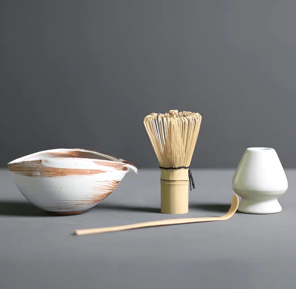 Matcha Tea Set Ceramic Bowl & Bamboo Tools