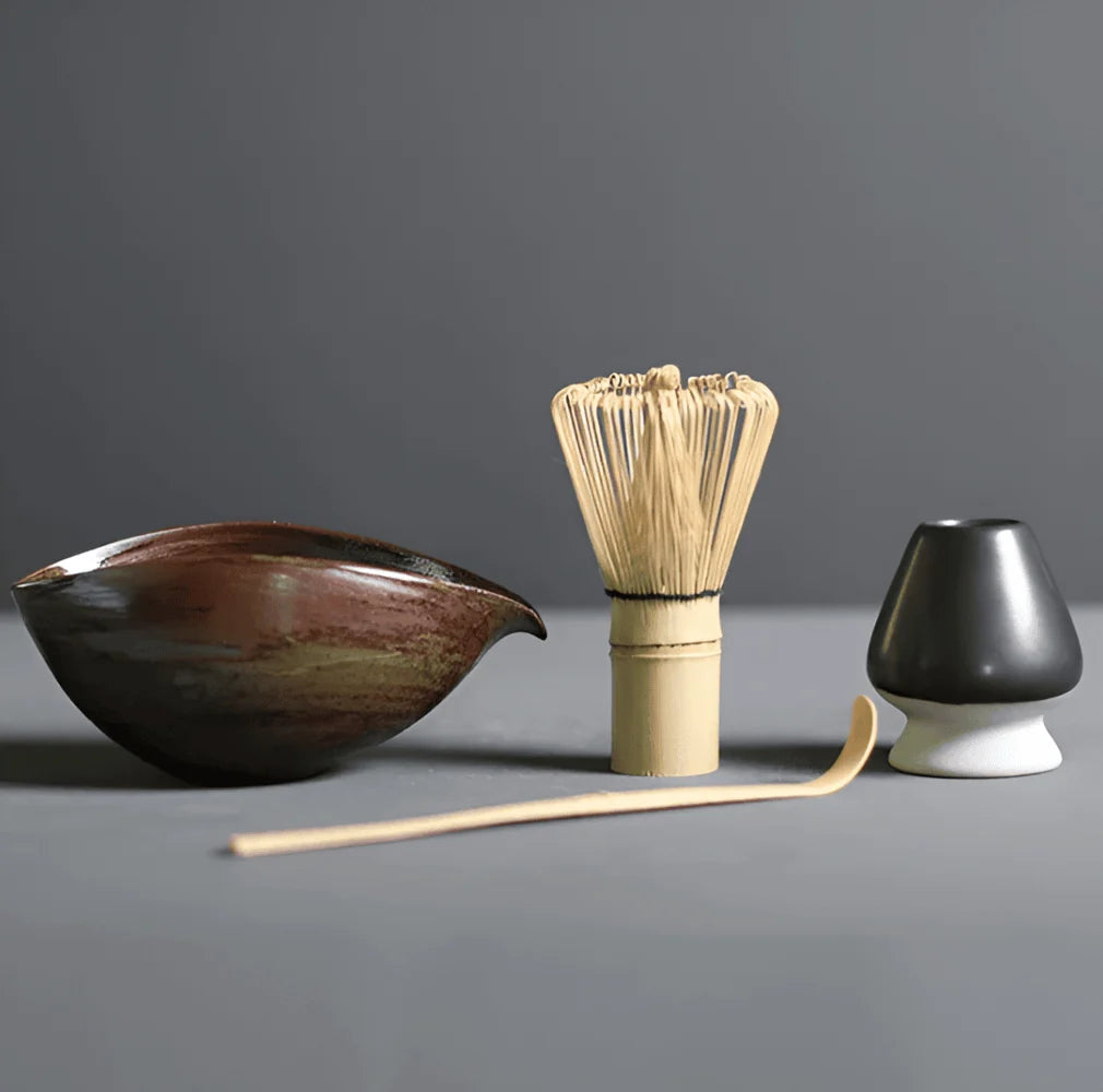 Matcha Tea Set Ceramic Bowl & Bamboo Tools