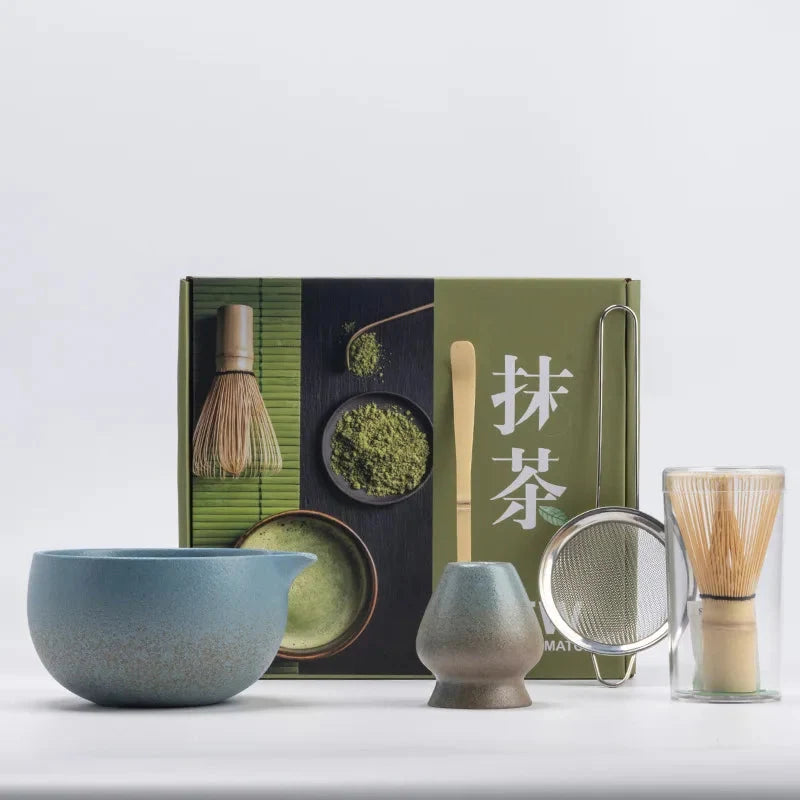 Matcha Whisk Set Fine-Bristle Bamboo Whisk & Hand-Glazed Bowl