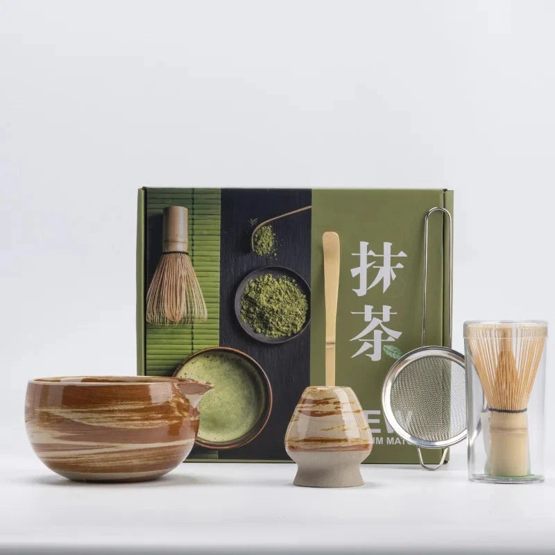 Matcha Whisk Set Fine-Bristle Bamboo Whisk & Hand-Glazed Bowl