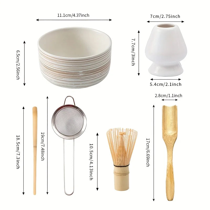 Matcha Whisk Set Pottery 6-Piece Authentic