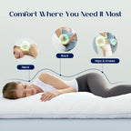 Maternity Body Pillow Adjustable Cooling Fabric Full-Length Support