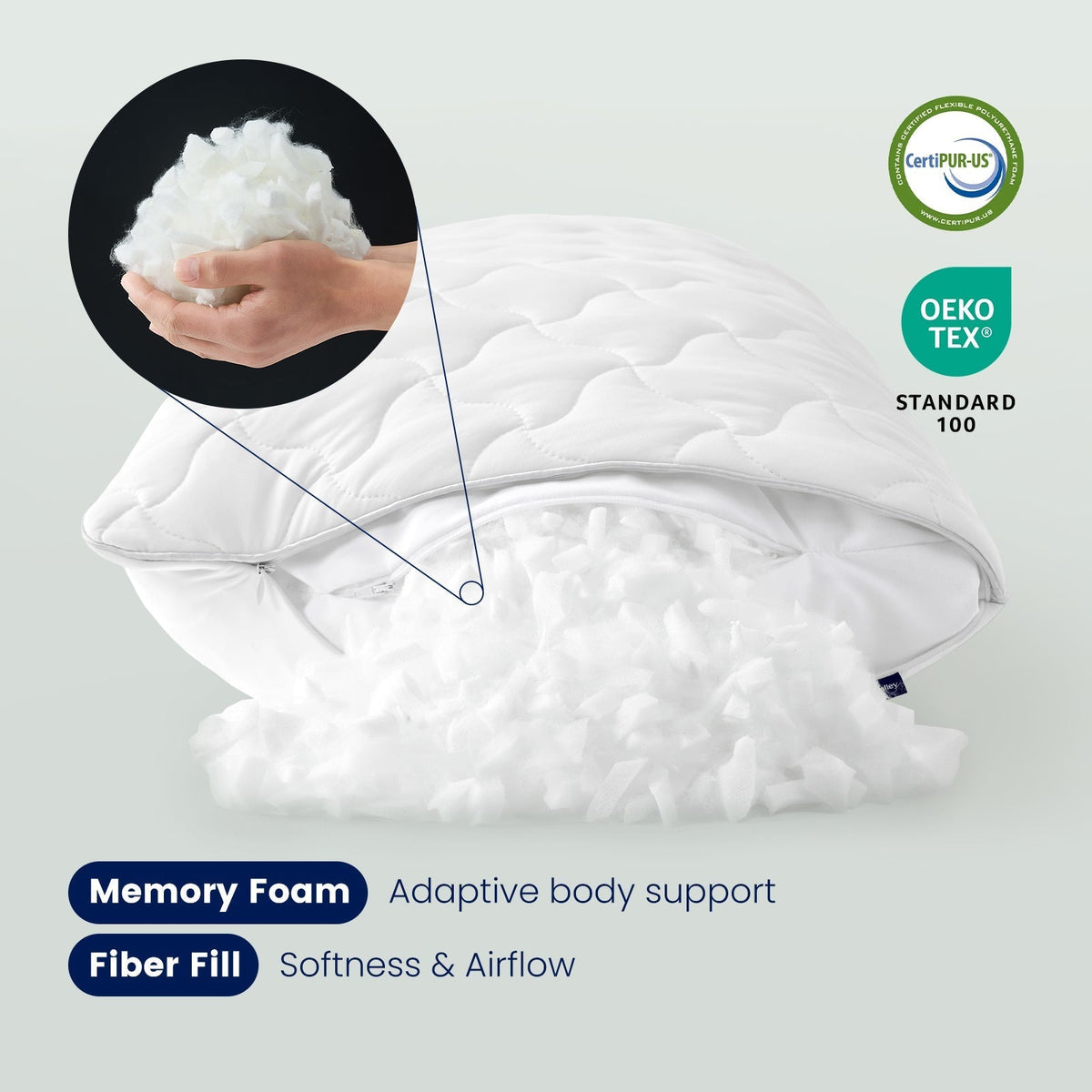 Maternity Body Pillow Adjustable Cooling Fabric Full-Length Support