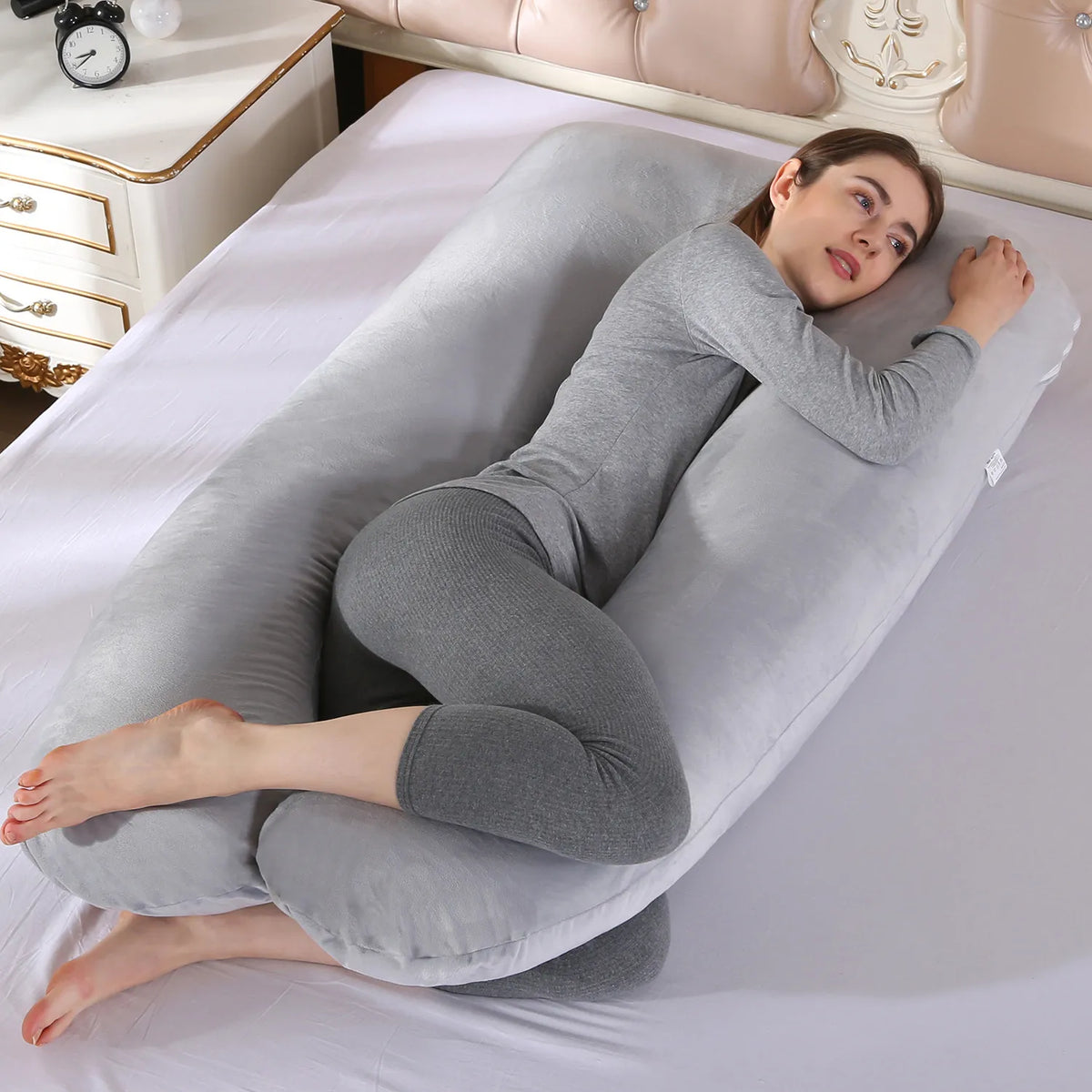Maternity Pillow U-Shaped Ergonomic Full-Body Support Removable Washable Cover