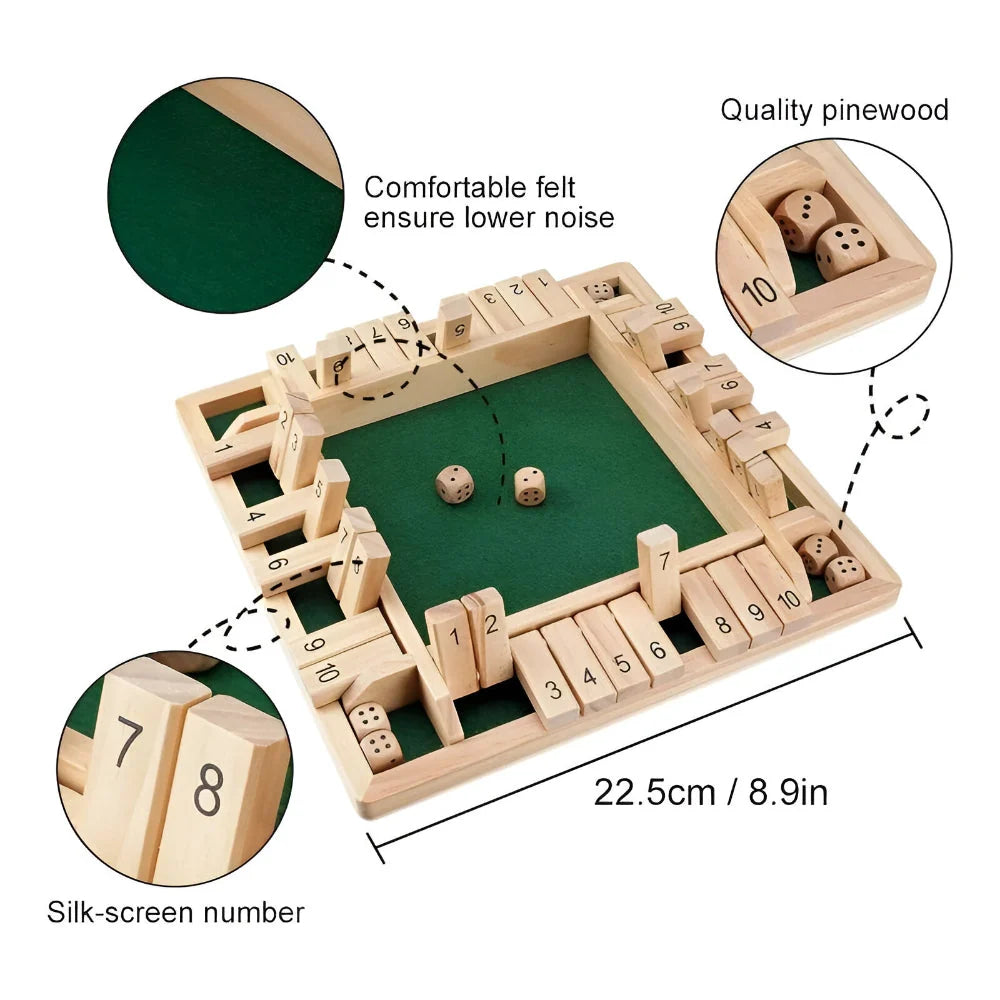 Math Board Game Wooden Durable Travel Friendly