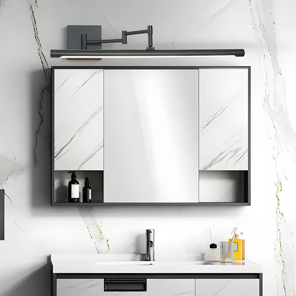 Matte Black Adjustable Swing-Arm Dimmable LED Vanity Wall Sconce