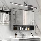 Matte Black Adjustable Swing-Arm Dimmable LED Vanity Wall Sconce