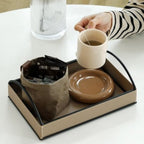 Matte Faux Leather Display Tray (Built-In Handles)