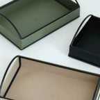 Matte Faux Leather Display Tray (Built-In Handles)