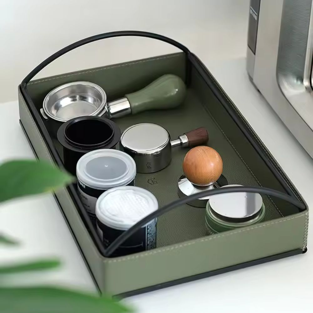 Matte Faux Leather Display Tray (Built-In Handles)