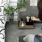 Matte Faux Leather Display Tray (Built-In Handles)