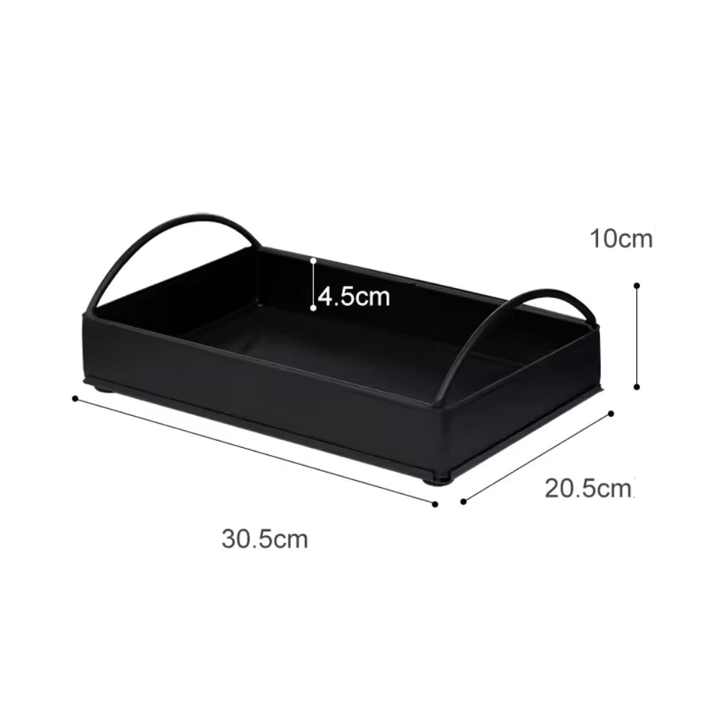 Matte Faux Leather Display Tray (Built-In Handles)