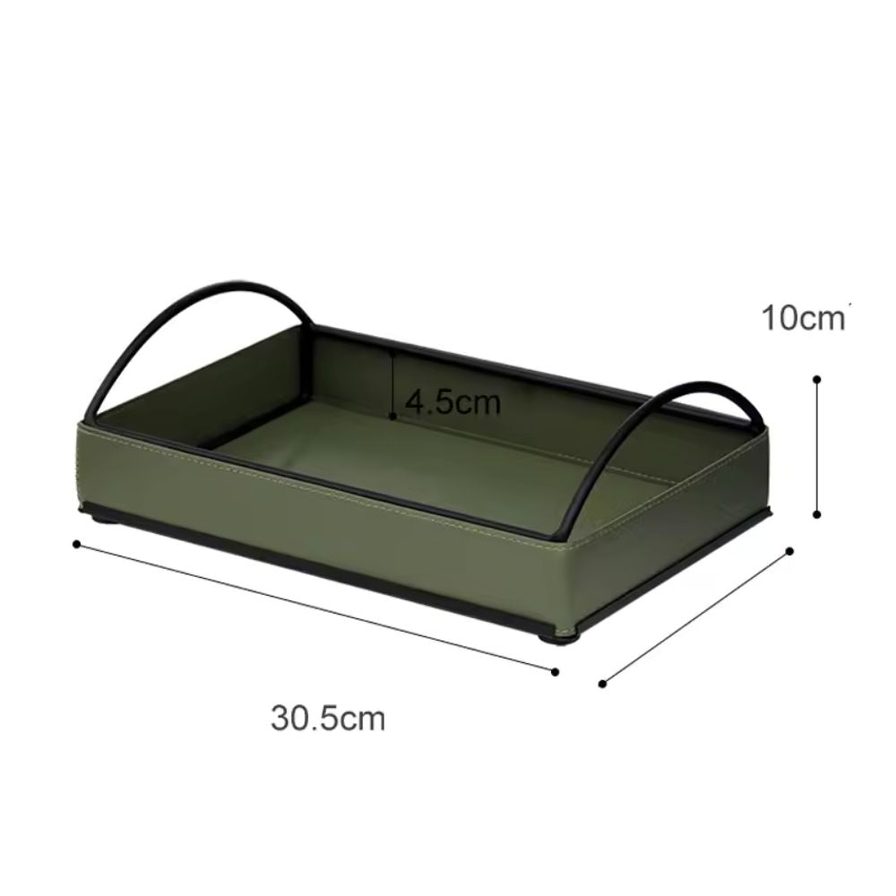Matte Faux Leather Display Tray (Built-In Handles)