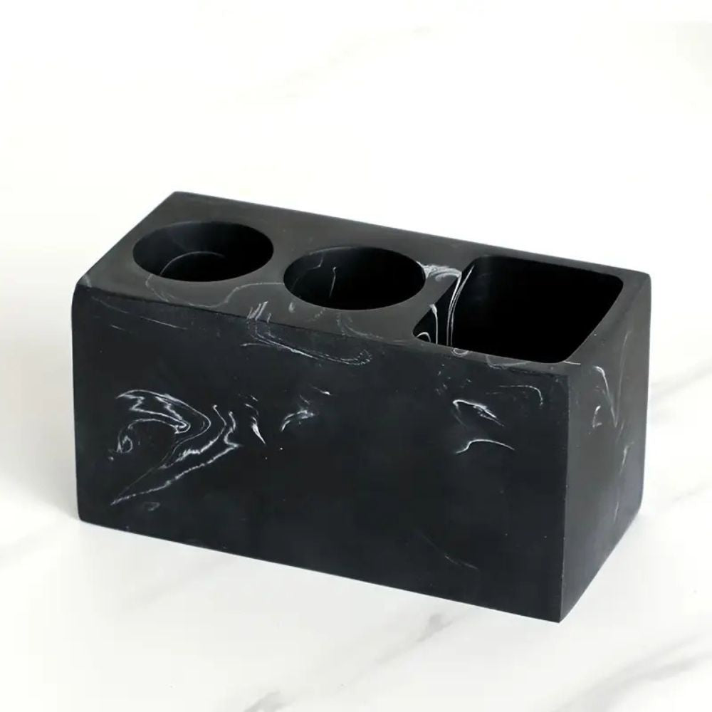 Matte Resin Marble Swirl Toothbrush Holder