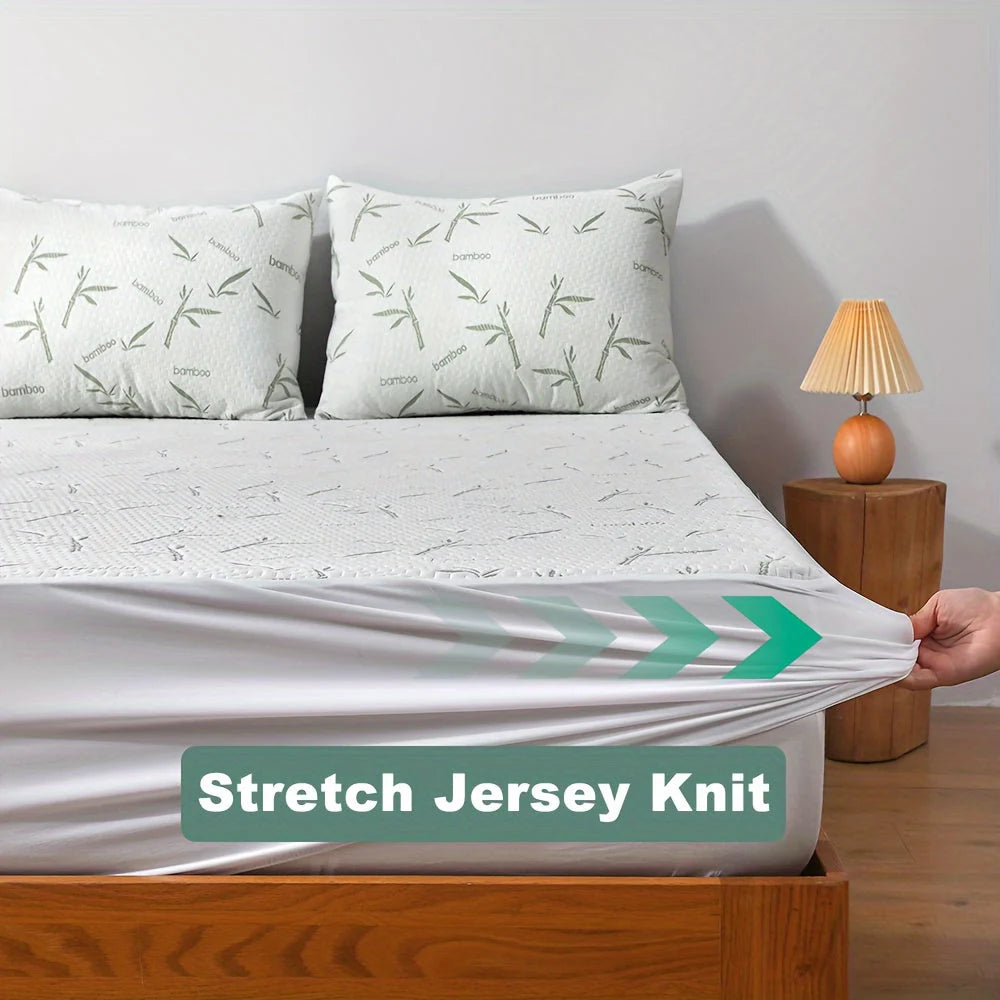 Mattress Protector Bamboo Breathable & Cooling 3D Air Ventilation Fitted