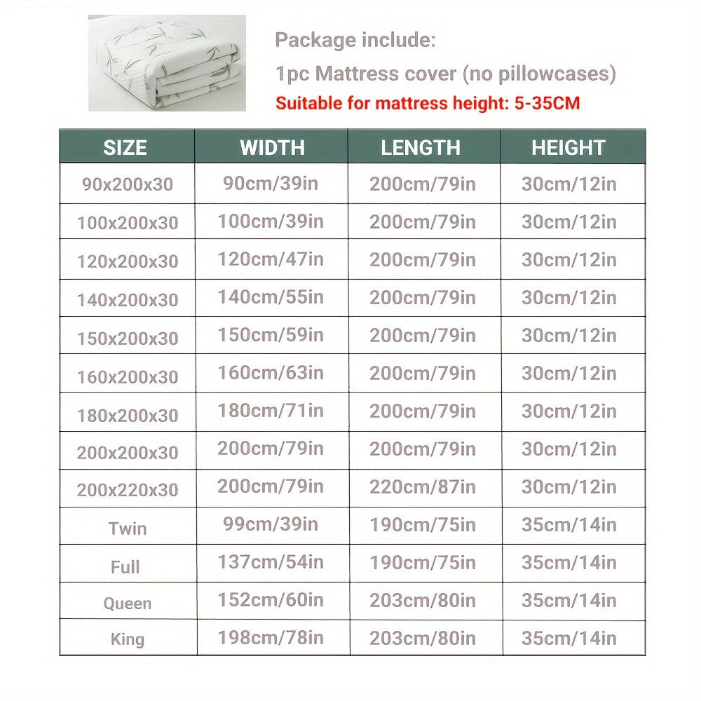 Mattress Protector Breathable Bamboo 3D Air Layer Pressure Relief