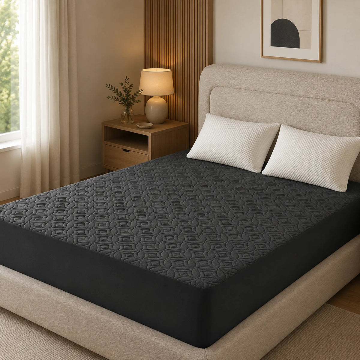 Mattress Protector Quilted Noiseless Waterproof 18 Inch Deep Pocket