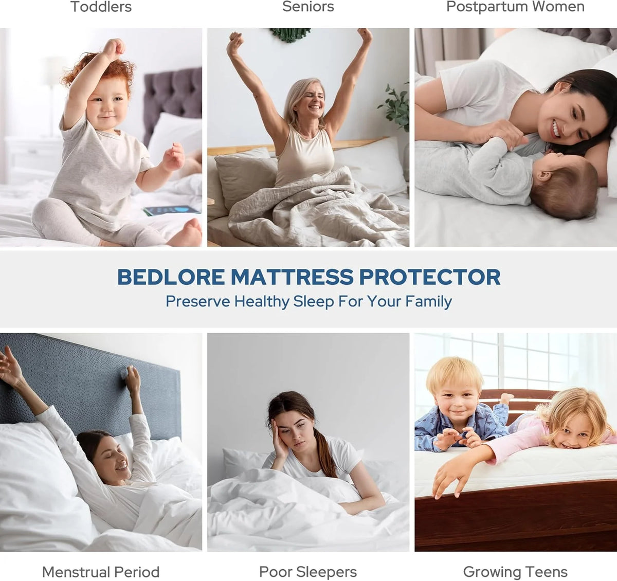Mattress Protector Quilted Noiseless Waterproof 18 Inch Deep Pocket