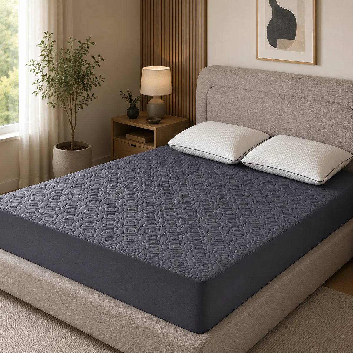 Mattress Protector Quilted Noiseless Waterproof 18 Inch Deep Pocket