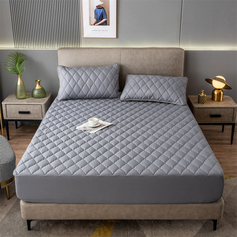 Mattress Protector Waterproof Breathable Cotton Blend Anti-Slip