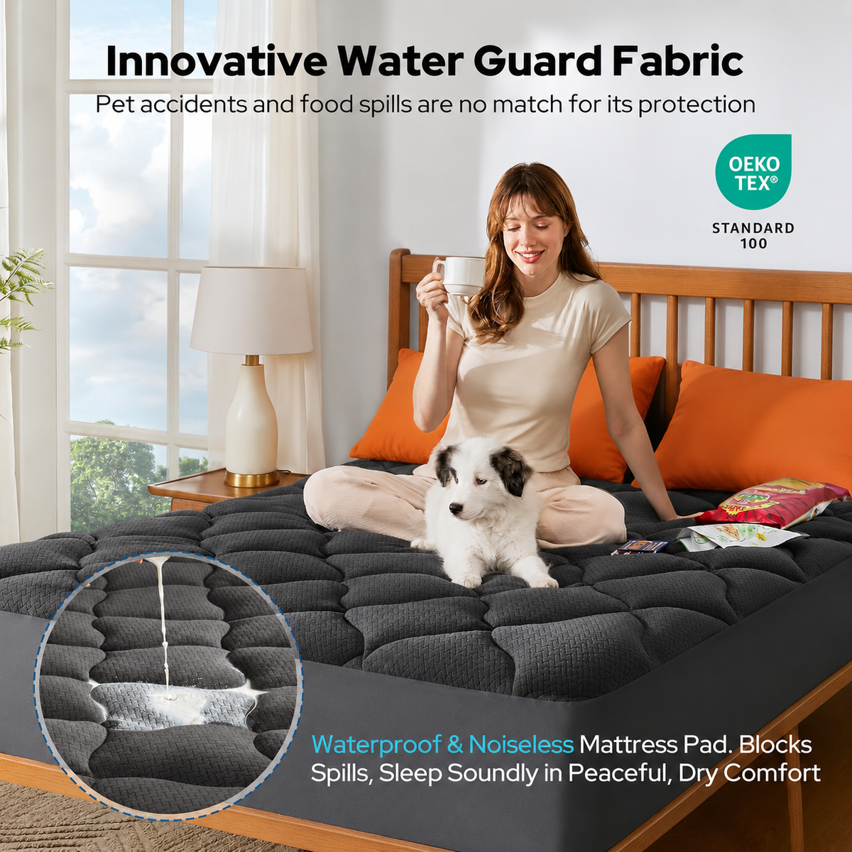 Mattress Protector Waterproof Quilted & Breathable Fits 18 Inch