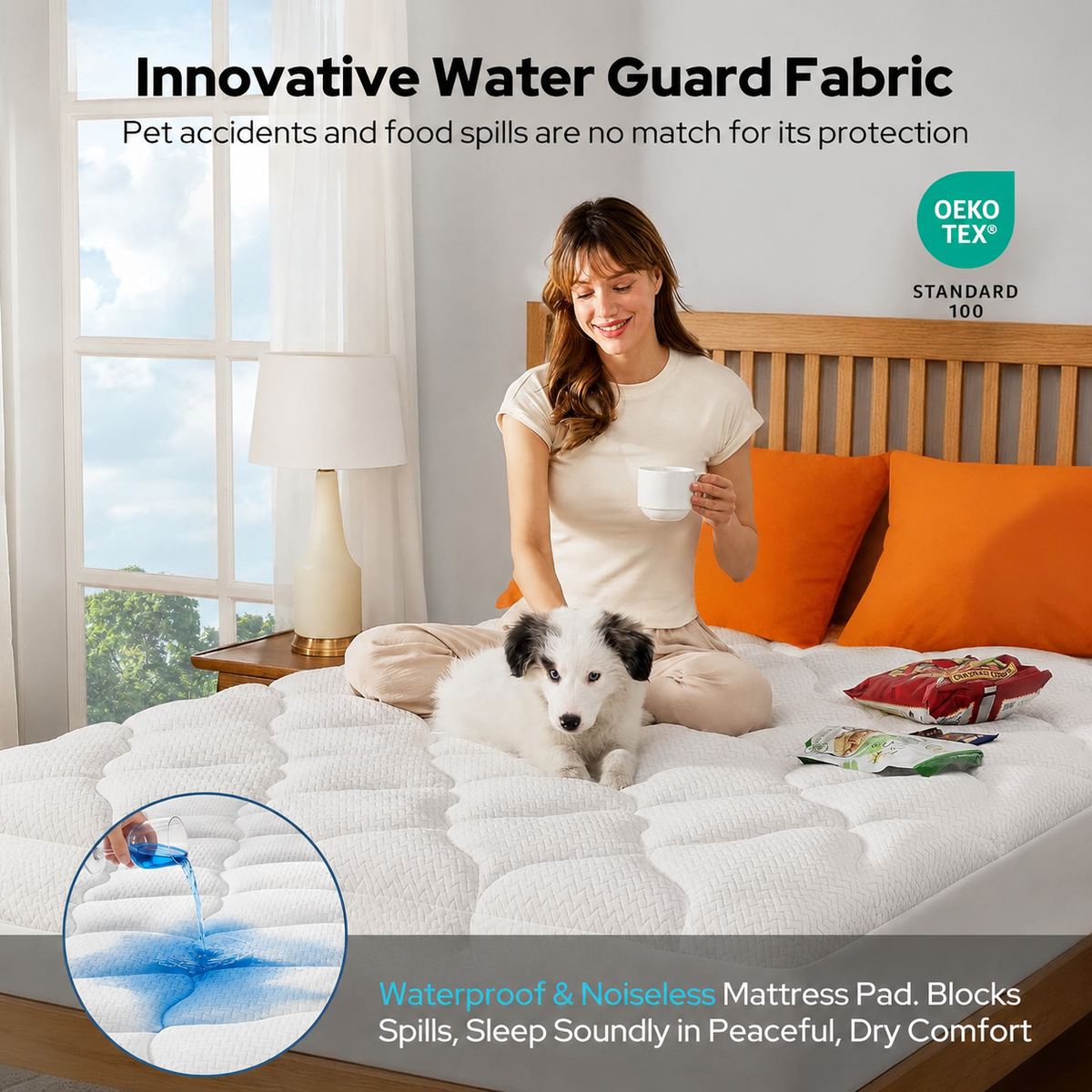 Mattress Protector Waterproof Quilted & Breathable Fits 18 Inch