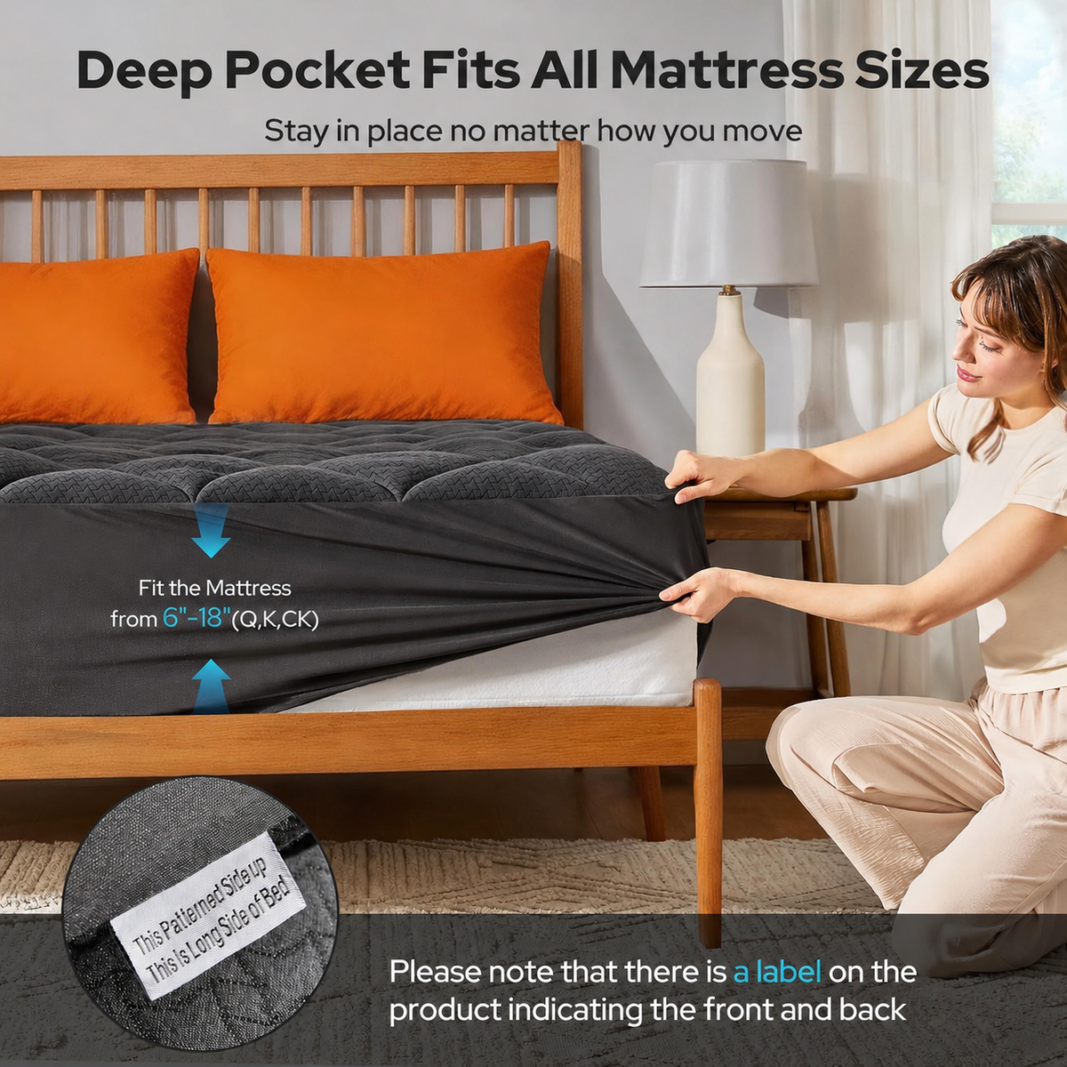 Mattress Protector Waterproof Quilted & Breathable Fits 18 Inch