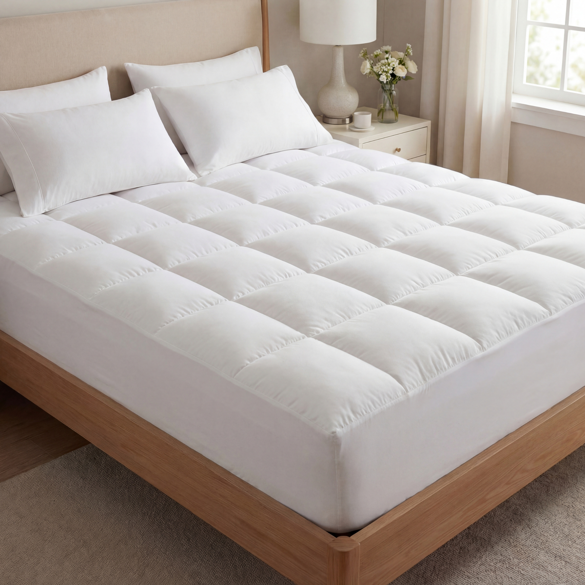 Mattress Topper Cooling 1000 GSM Plush Removable Cover