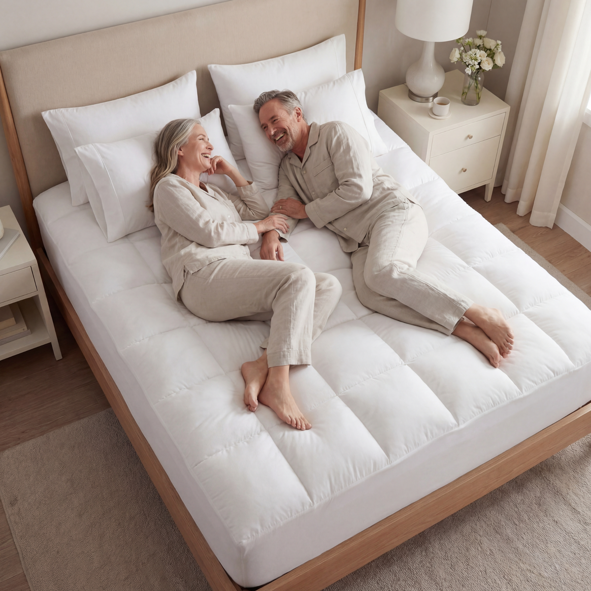 Mattress Topper Cooling 1000 GSM Plush Removable Cover