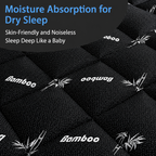 Mattress Topper Cooling Bamboo-Viscose Pillow-Top Deep Pocket Fit