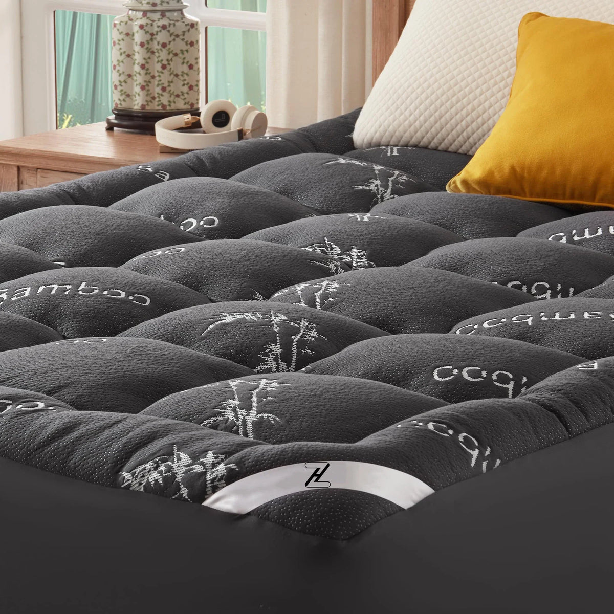 Mattress Topper Quilted Cooling Bamboo Viscose Dust Mite Resistant