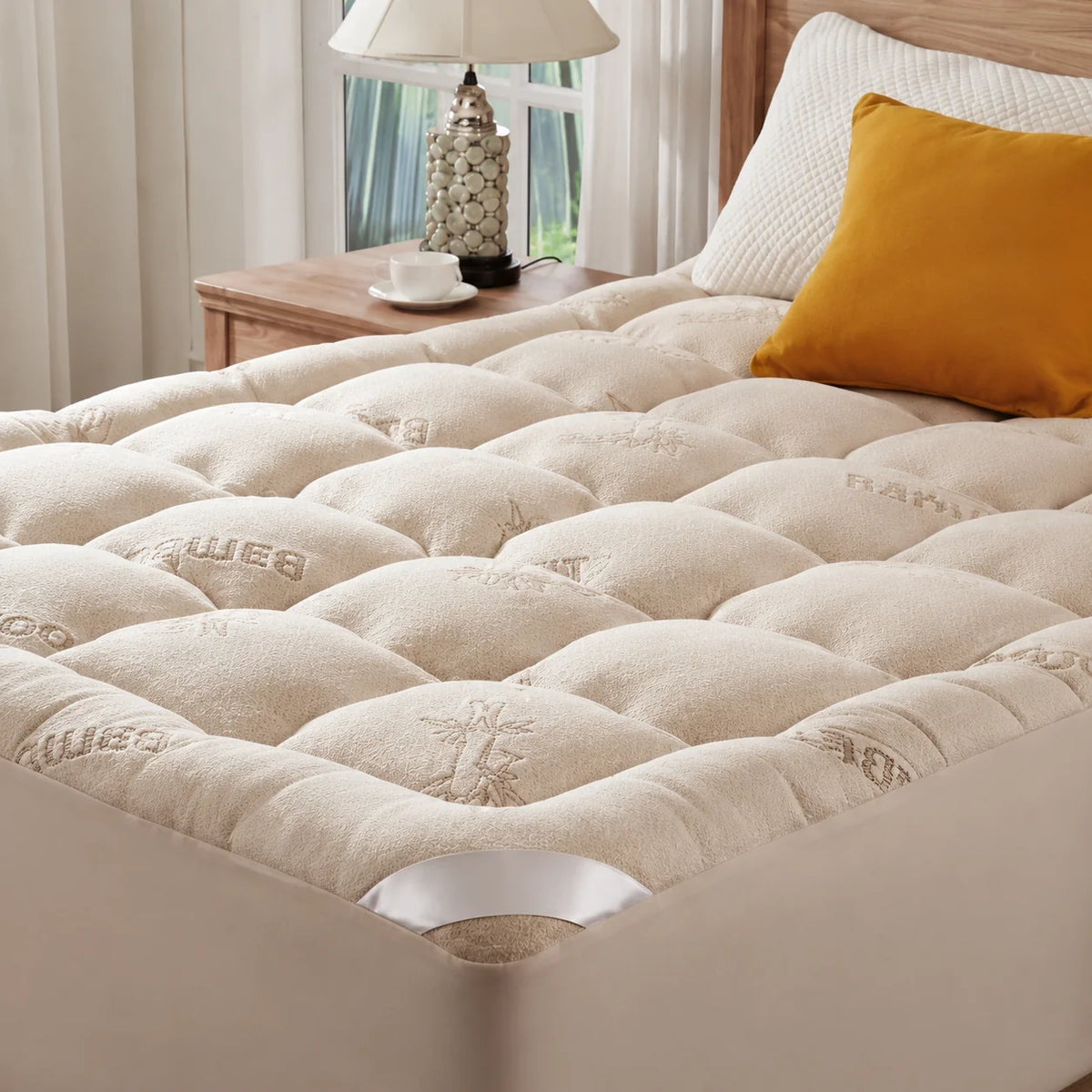 Mattress Topper Quilted Cooling Bamboo Viscose Dust Mite Resistant