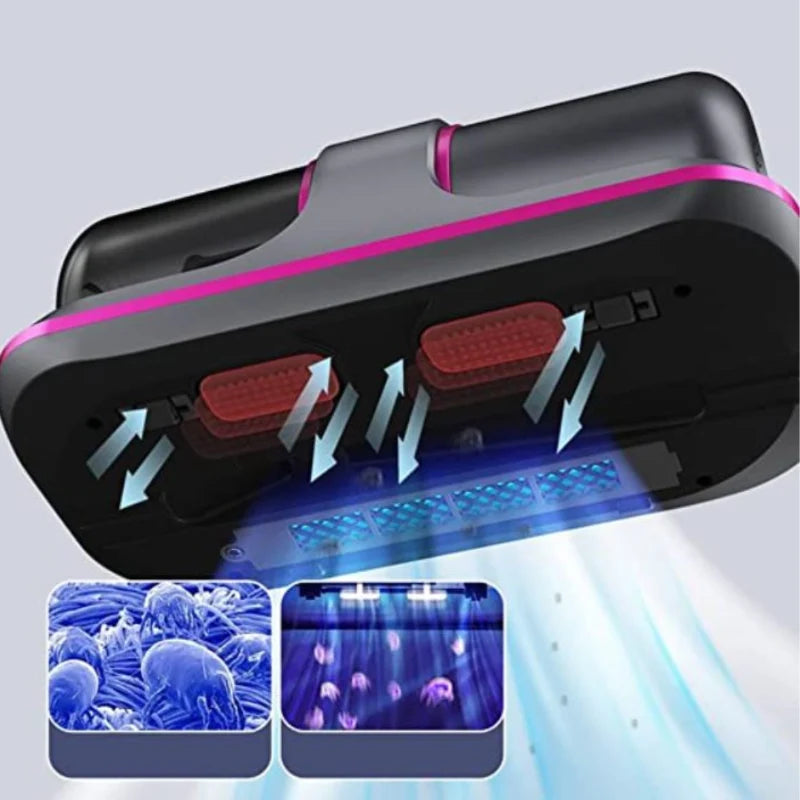 Mattress Vacuum Cleaner Cordless Vibrating Brush HEPA Filtration