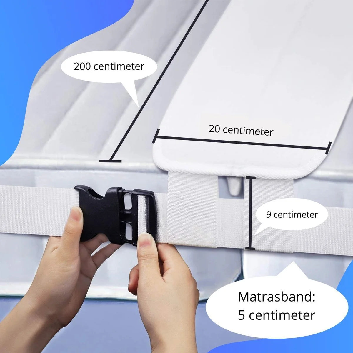 Mattress Wedge Gap Filler Foam Core & Double Tension Strap
