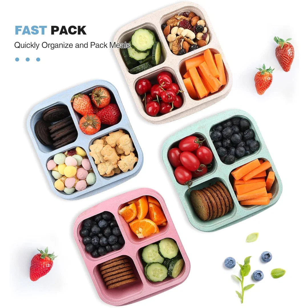 Meal Prep Box 4-Compartment BPA-Free Microwave & Dishwasher Safe