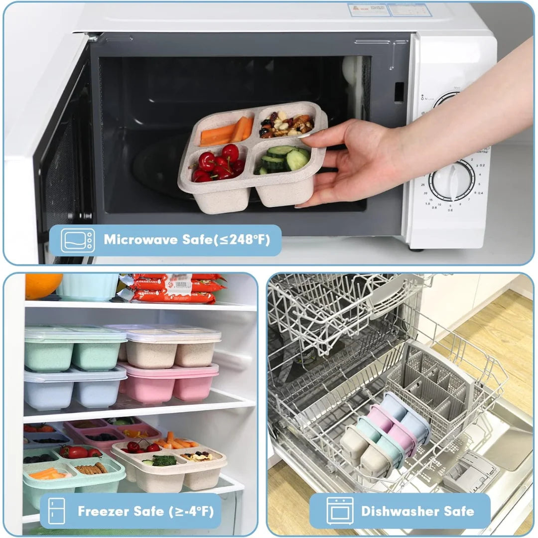 Meal Prep Box 4-Compartment BPA-Free Microwave & Dishwasher Safe