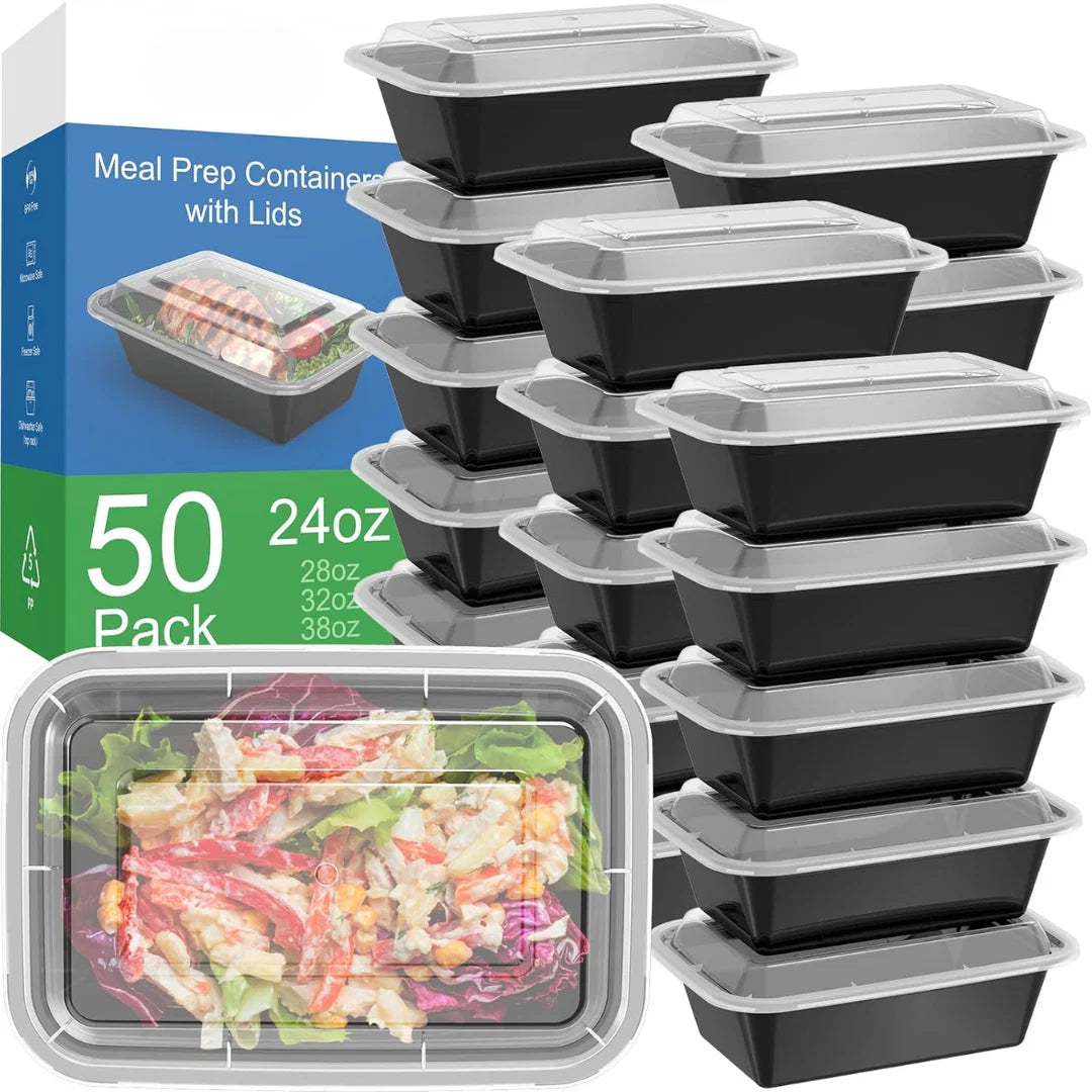 Meal Prep Container Set 50-Piece Leak-Proof Microwave Safe