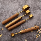 Measuring Spoon Set 8-Piece Stainless Steel Wood Handles