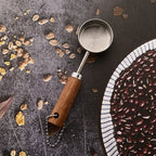 Measuring Spoon Set 8-Piece Stainless Steel Wooden Handles Nesting