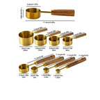 Measuring Spoon Set 8-Piece Stainless Steel Wooden Handles Nesting